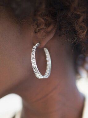 Paparazzi Jewelry Accessories -GLITZY By Association - White Earrings - Vintage